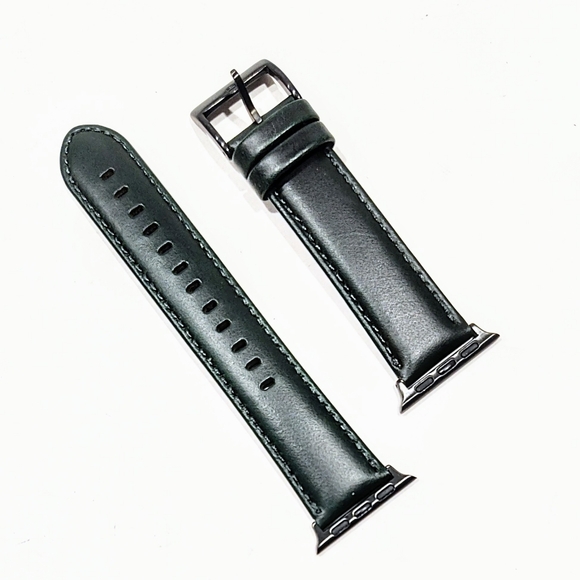 Dark Hunter Green Leather Watch Band Strap For Apple Watch 38-40mm Watchband - Picture 1 of 4